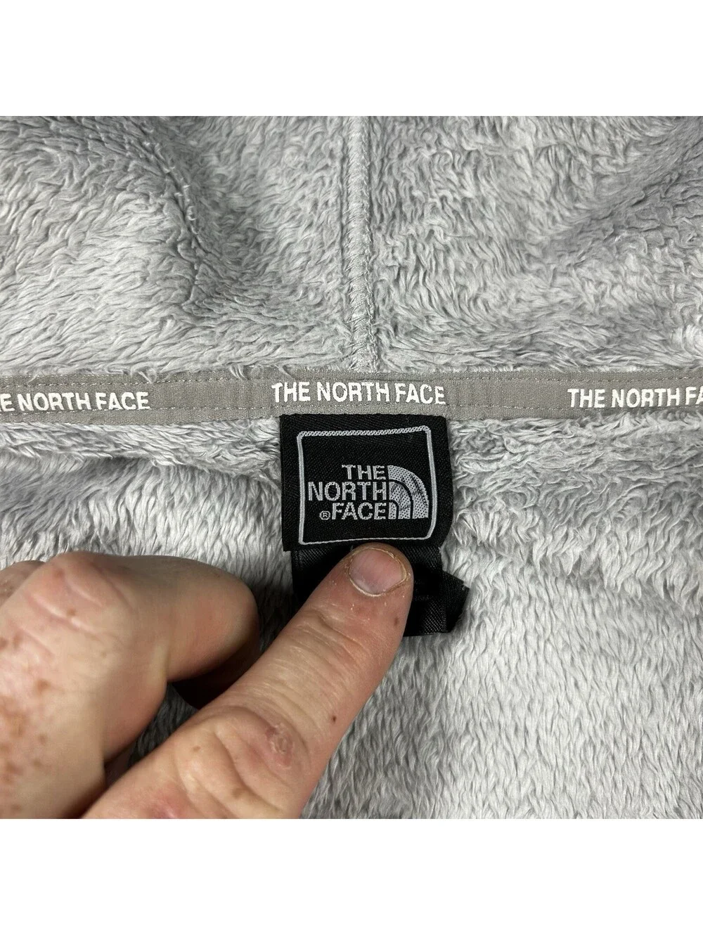 The North Face Girls XL 18 Gray Turquoise Fleece Full Zip Hooded Jacket